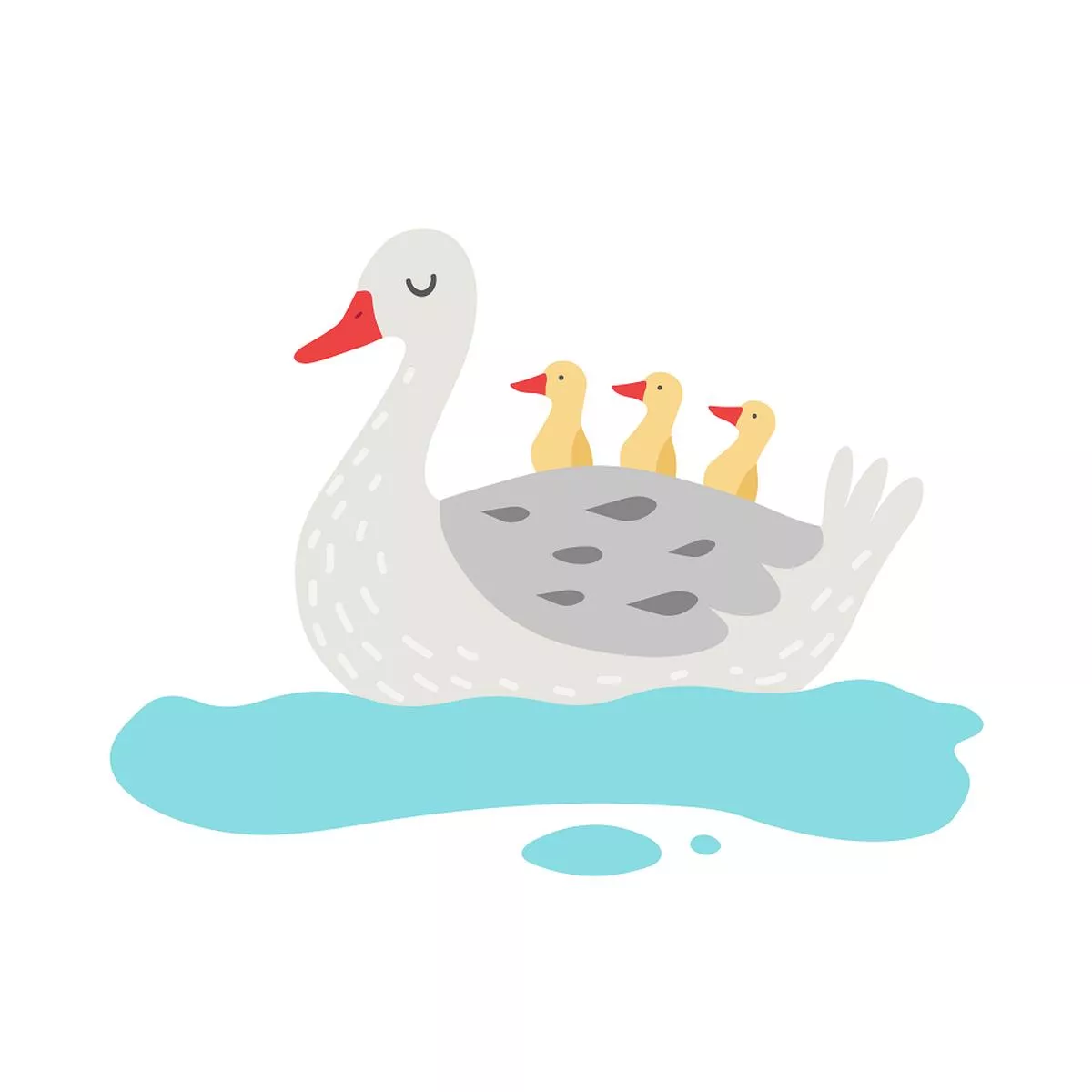 swimming-with-goslings-fabric-panel Swimming With Goslings Fabric Panel