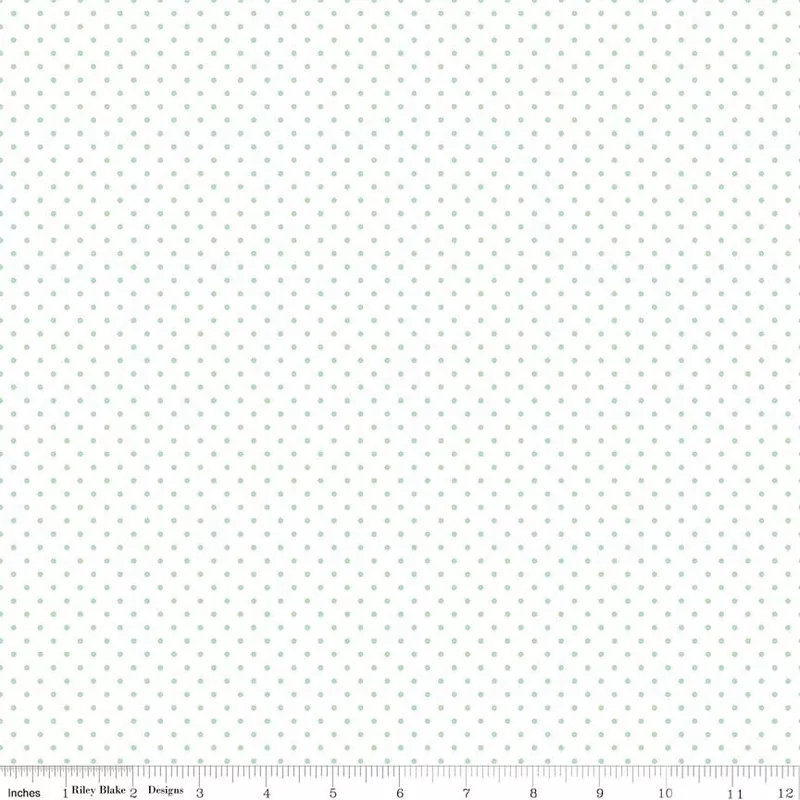 swiss-dot-mint-on-white-yardage-by-riley-blake-designs Swiss Dot Mint on White Yardage by Riley Blake Designs