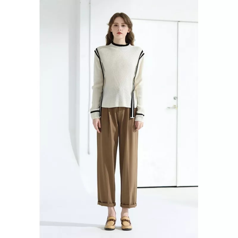 sylphide-enora-black-stripes-wool-sweater Sylphide | Enora Black Stripes Wool Sweater