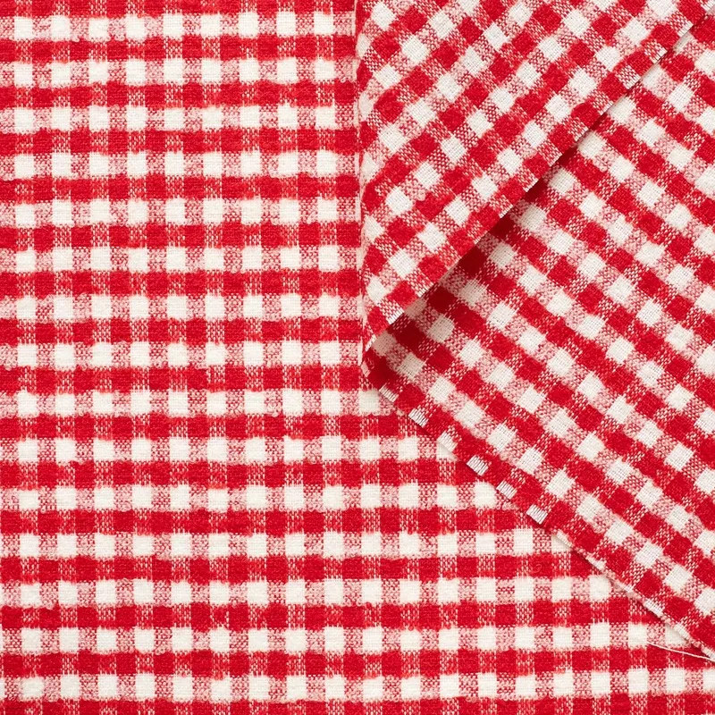 T22N01290 | Boucl Gingham Wool Haute Red