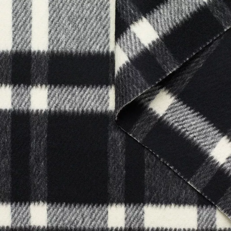 t23m04342-splittable-tartan-wool-drap-black T23M04342 | Splittable Tartan Wool Drap Black