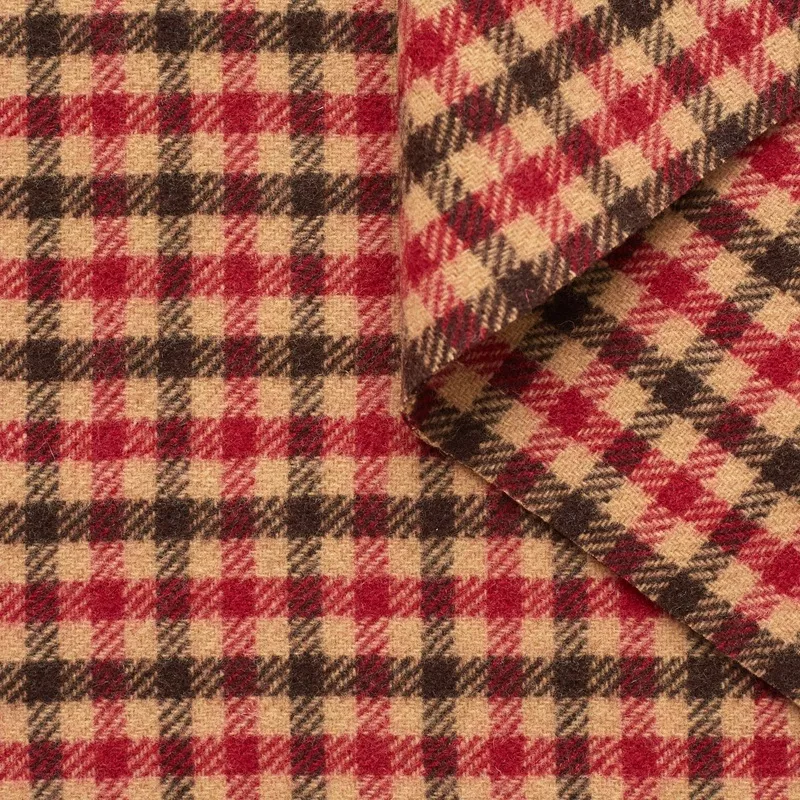 t23w04762-splittable-gingham-wool-drap-cinnamon-swirl T23W04762 | Splittable Gingham Wool Drap Cinnamon Swirl
