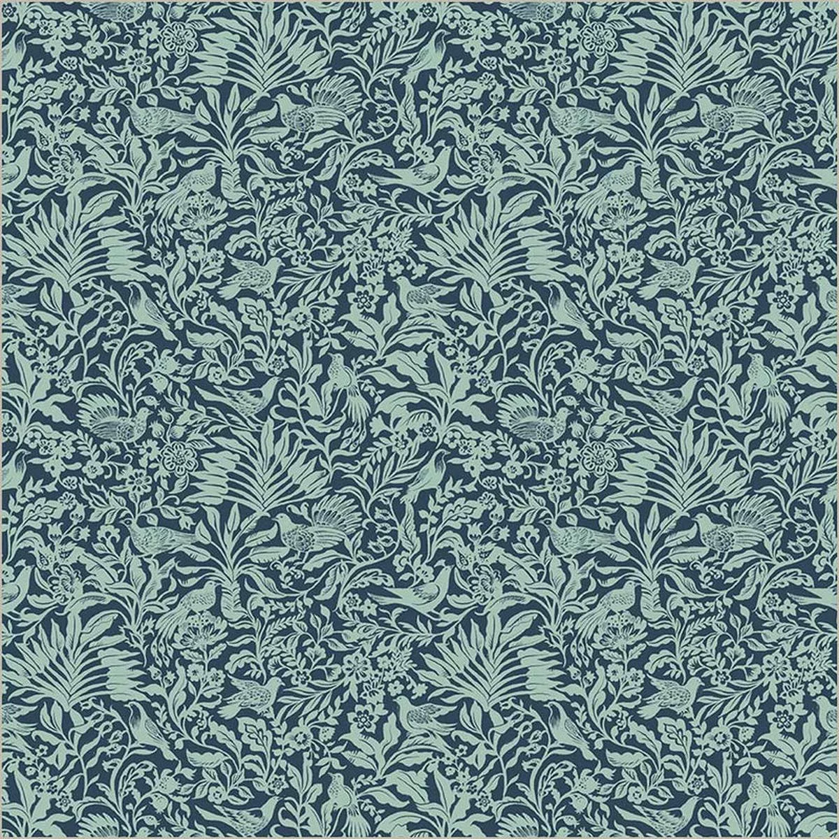 tapestry-aviary-prussian-mint-cotton-43-44-fabric-per-yard Tapestry Aviary Prussian Mint Cotton 43/44 Fabric Per Yard