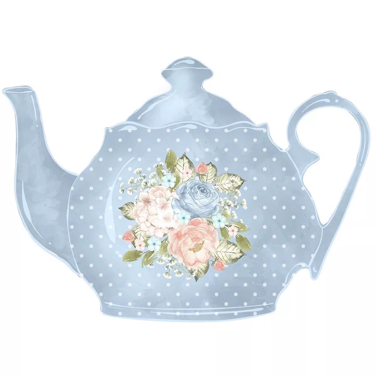 tea-time-blue-pot-fabric-panel Tea Time Blue Pot Fabric Panel
