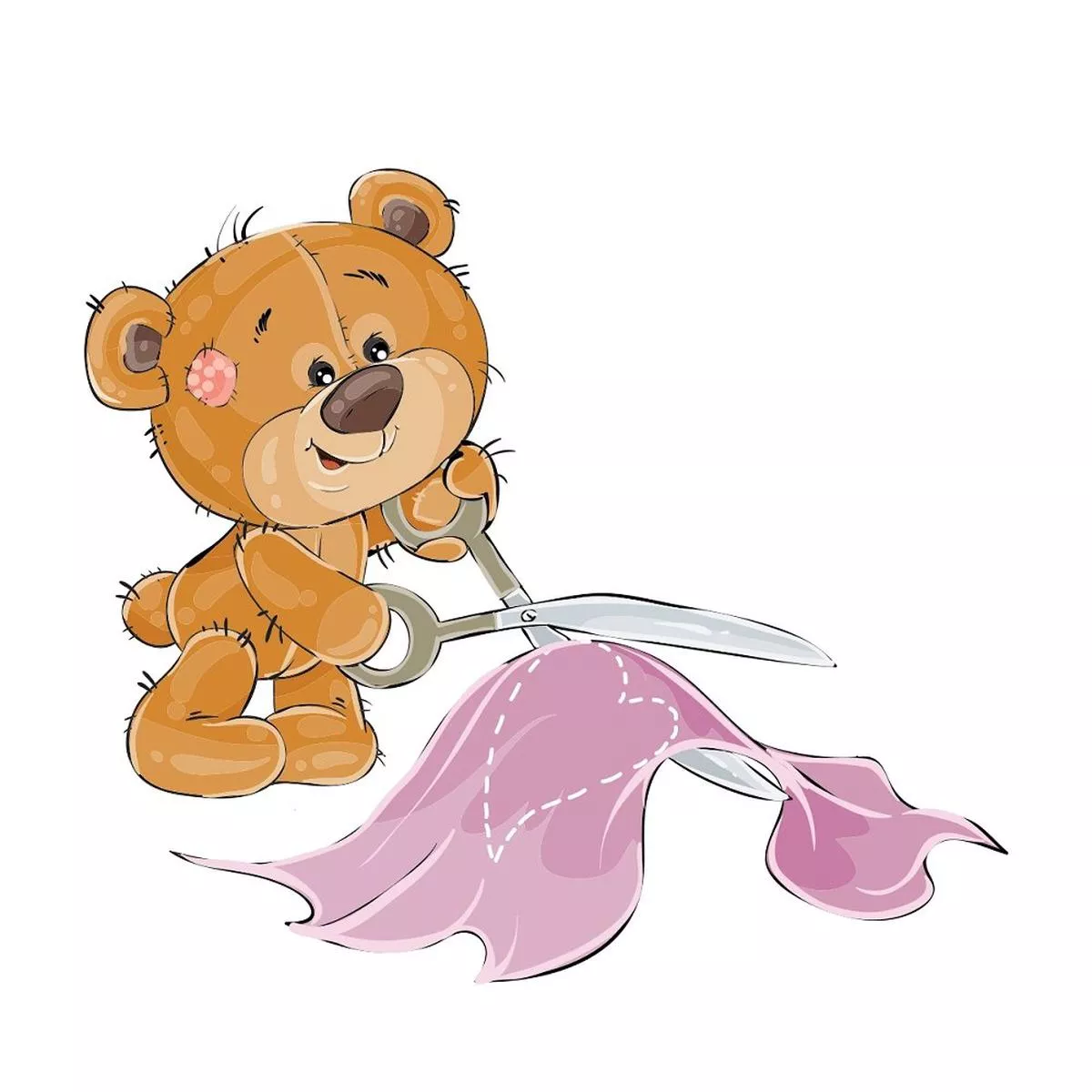 teddy-bear-tailor-cutting-pattern-fabric-panel Teddy Bear Tailor Cutting Pattern Fabric Panel