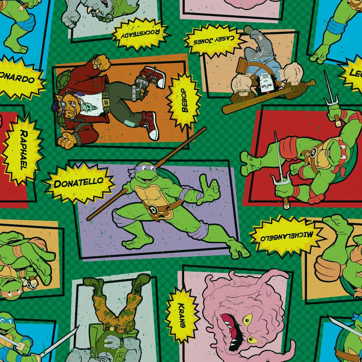 teenage-mutant-ninja-turtles-retro-comic-fabric Teenage Mutant Ninja Turtles Retro Comic Fabric
