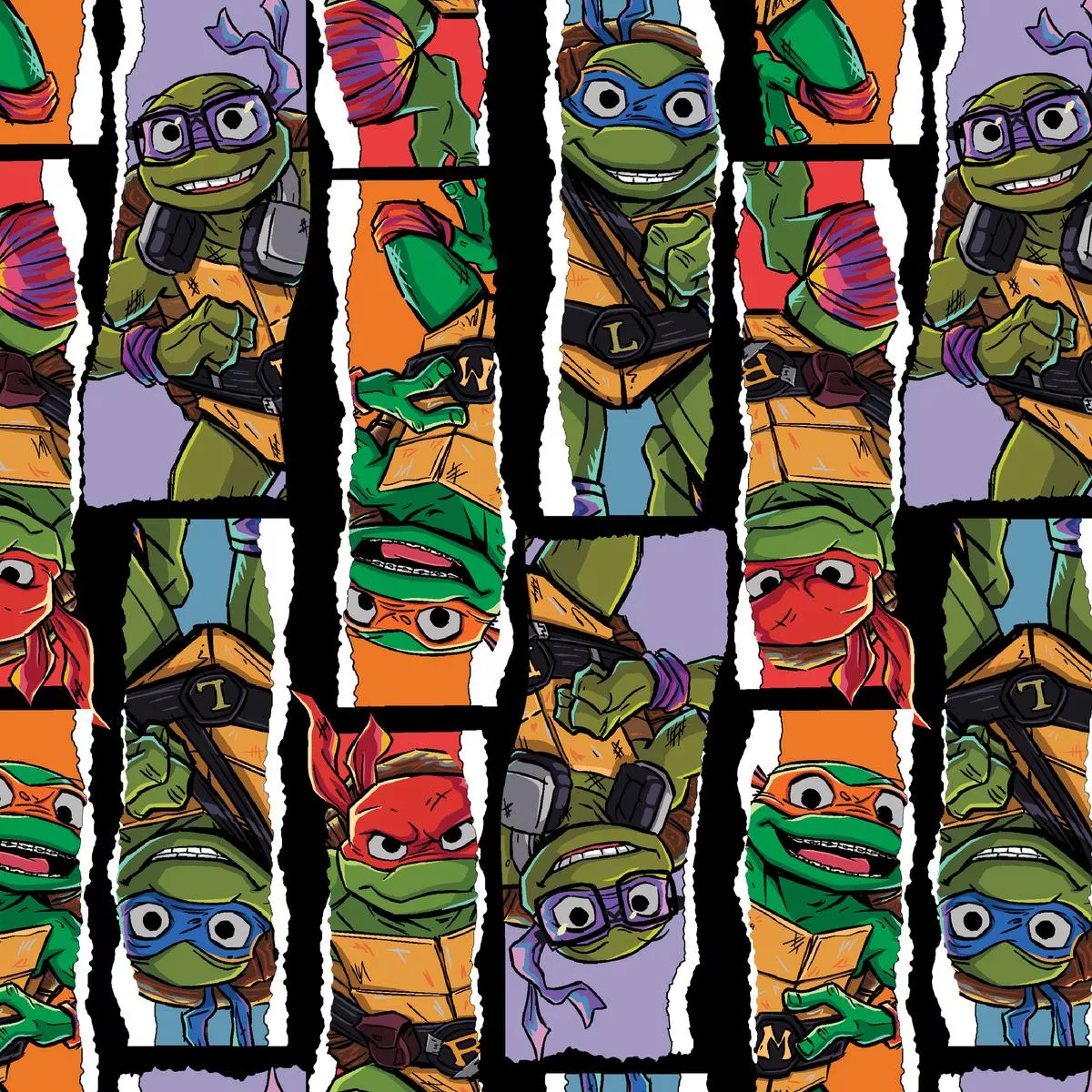 teenage-mutant-ninja-turtles-torn-panel-design-fabric Teenage Mutant Ninja Turtles Torn Panel Design Fabric