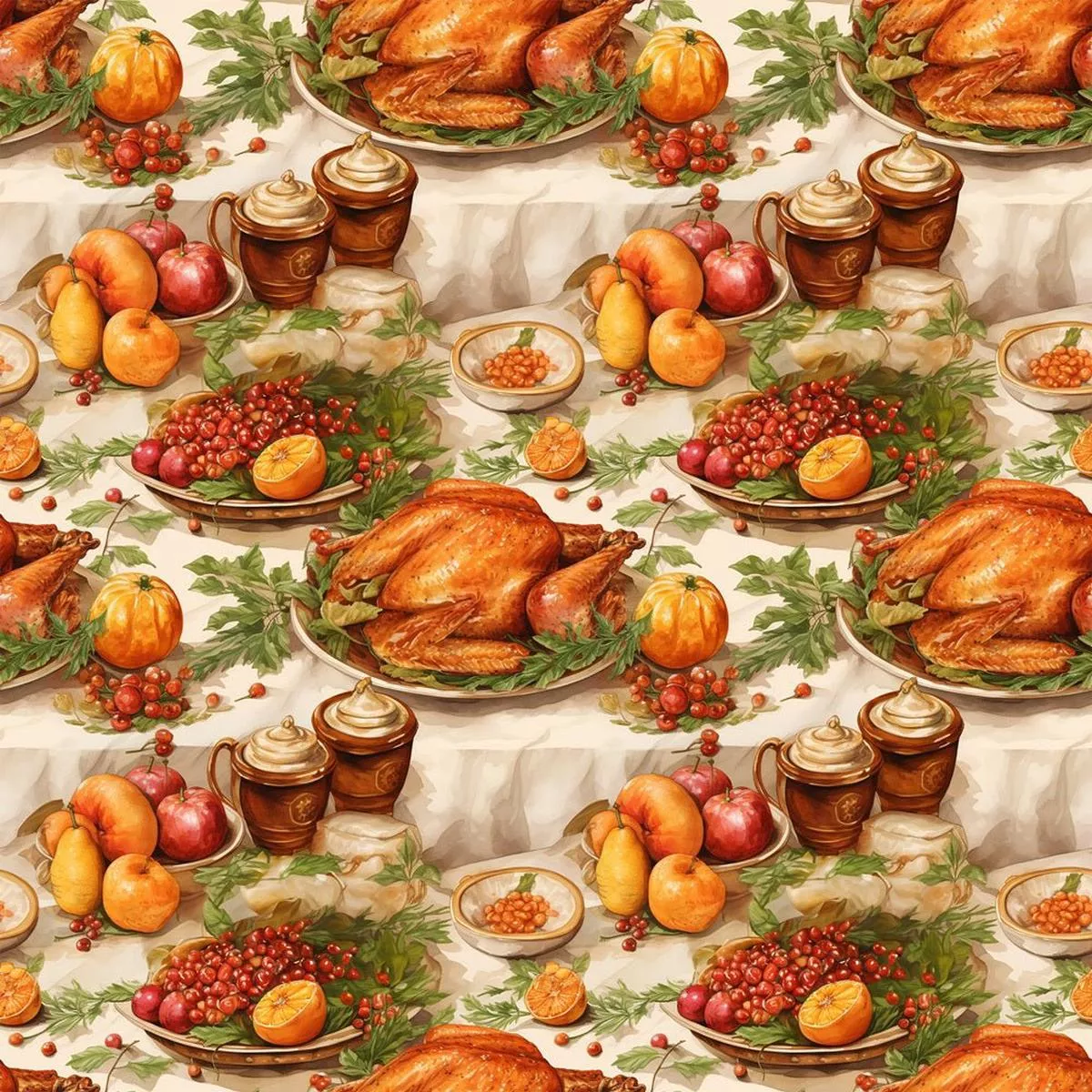 Thanksgiving Meal #9 Fabric