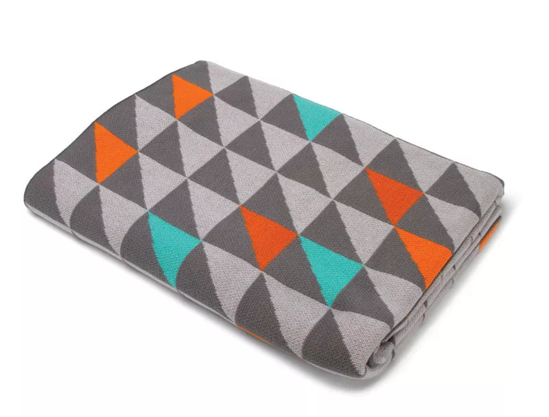THROW 16 Knit Throw - Zen Chic - Half Square Triangles