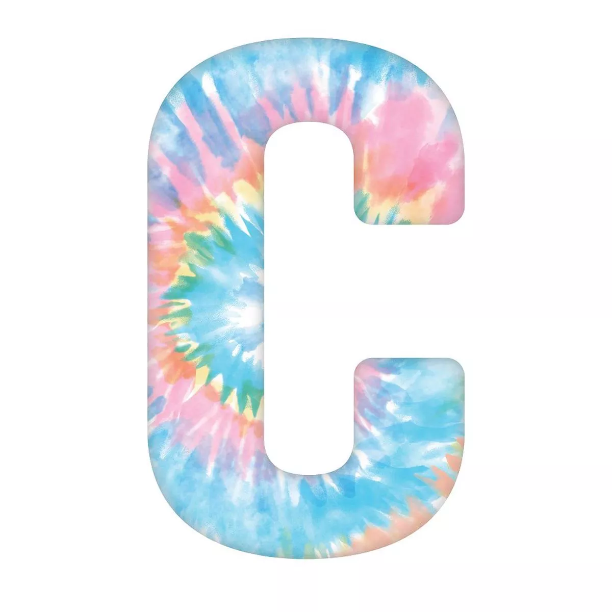 tie-dye-letter-c-fabric-panel Tie-Dye Letter C Fabric Panel