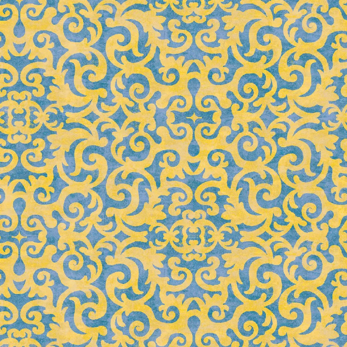 tim-coffey-baroque-sunshine-golden-scroll-blue-fabric Tim Coffey – Baroque Sunshine – Golden Scroll Blue Fabric