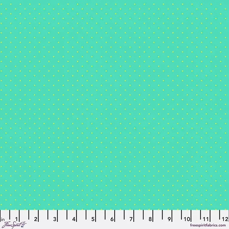 Tiny Dots – Peacock || Tula Pink True Colors Cotton Fabric