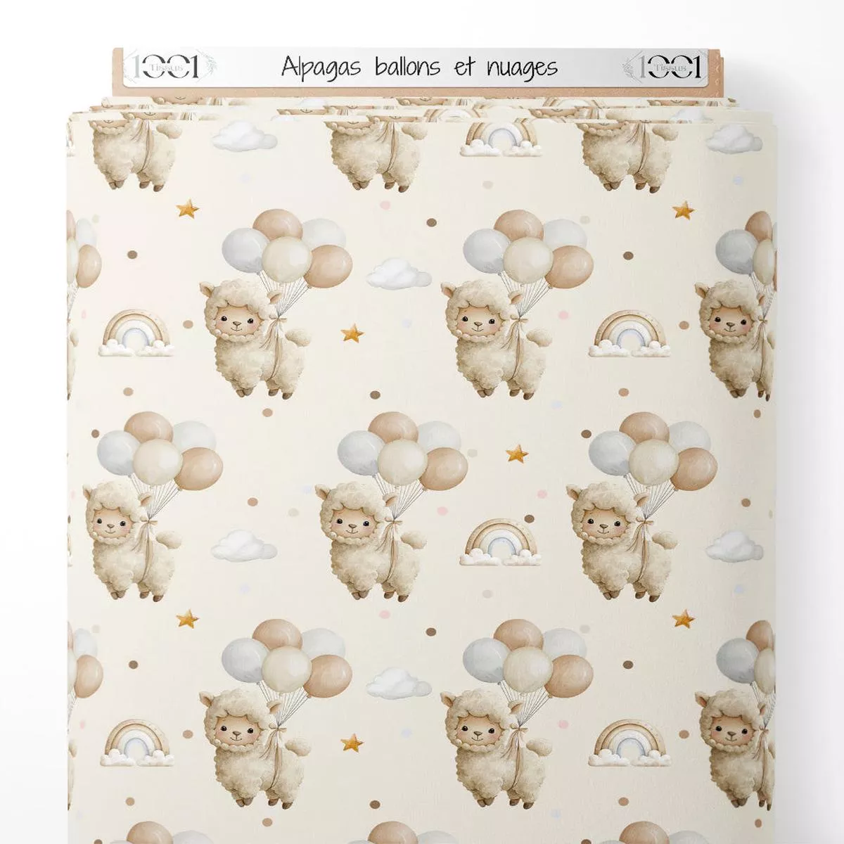 tissu-alpagas-ballons-et-nuages Tissu – Alpagas ballons et nuages