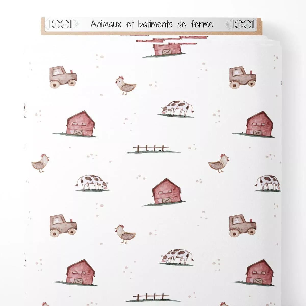 tissu-animaux-et-btiments-de-ferme Tissu – Animaux et btiments de ferme