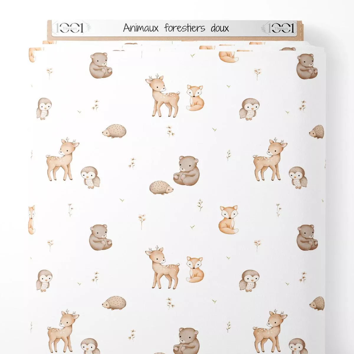 tissu-animaux-forestiers-doux Tissu – Animaux forestiers doux
