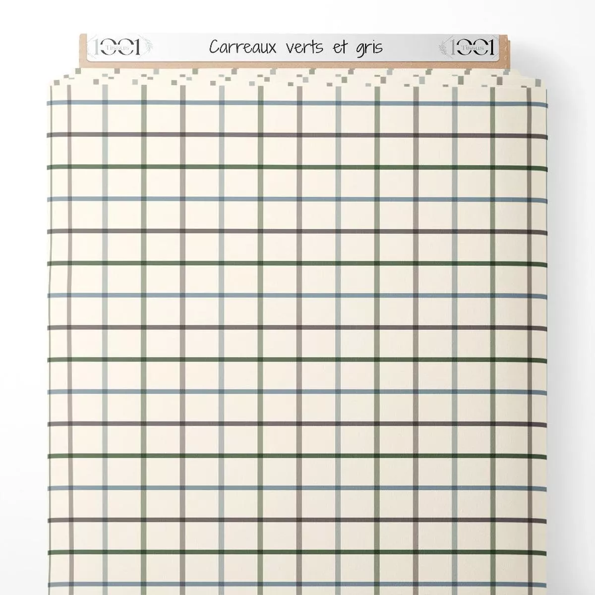 tissu-carreaux-verts-et-gris Tissu – Carreaux verts et gris