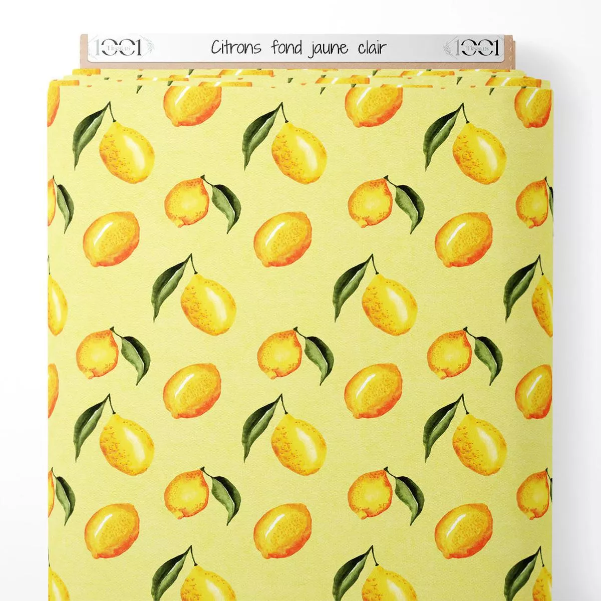 tissu-citrons-sur-fond-jaune-clair Tissu – Citrons sur fond jaune clair