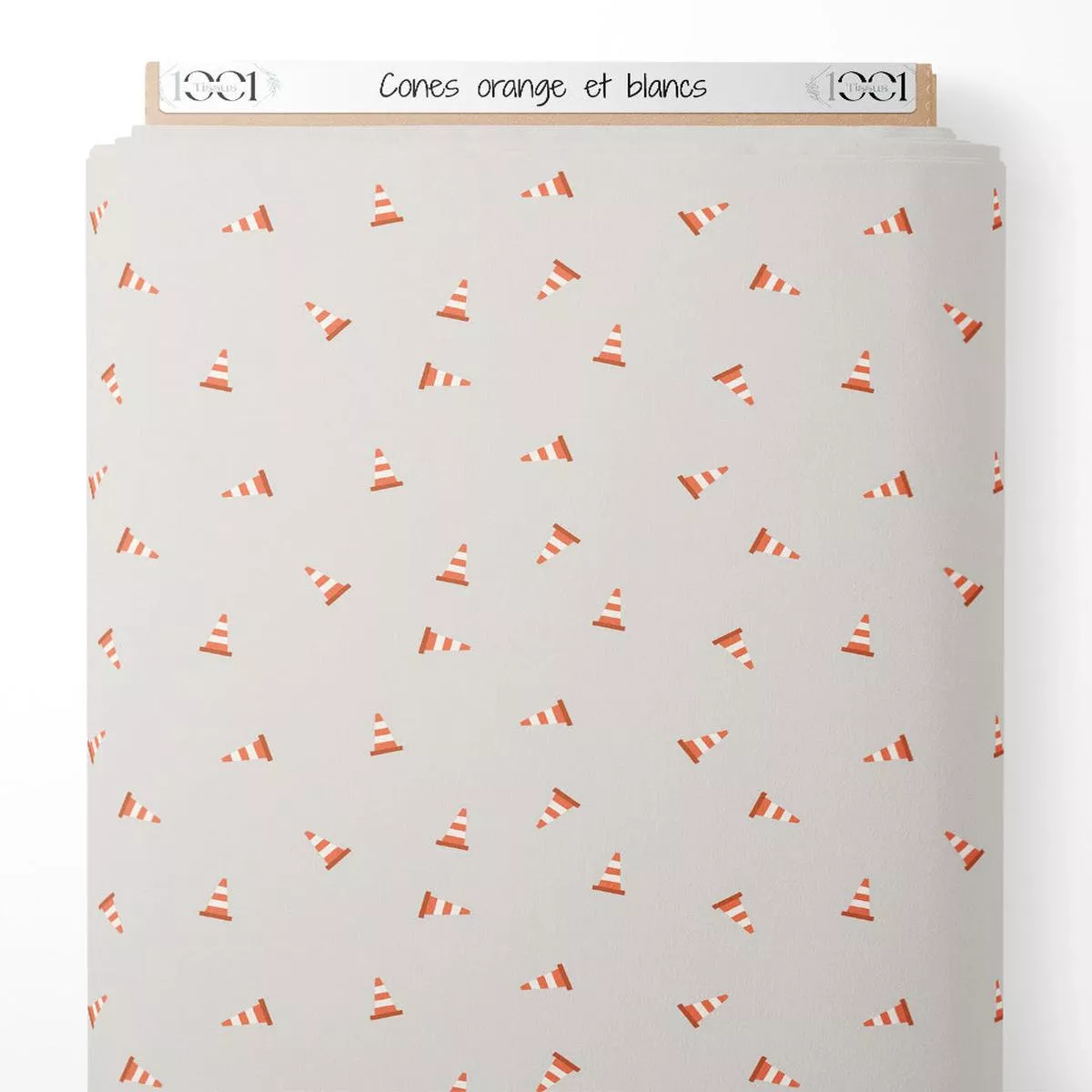 Tissu – Cnes orange et blancs