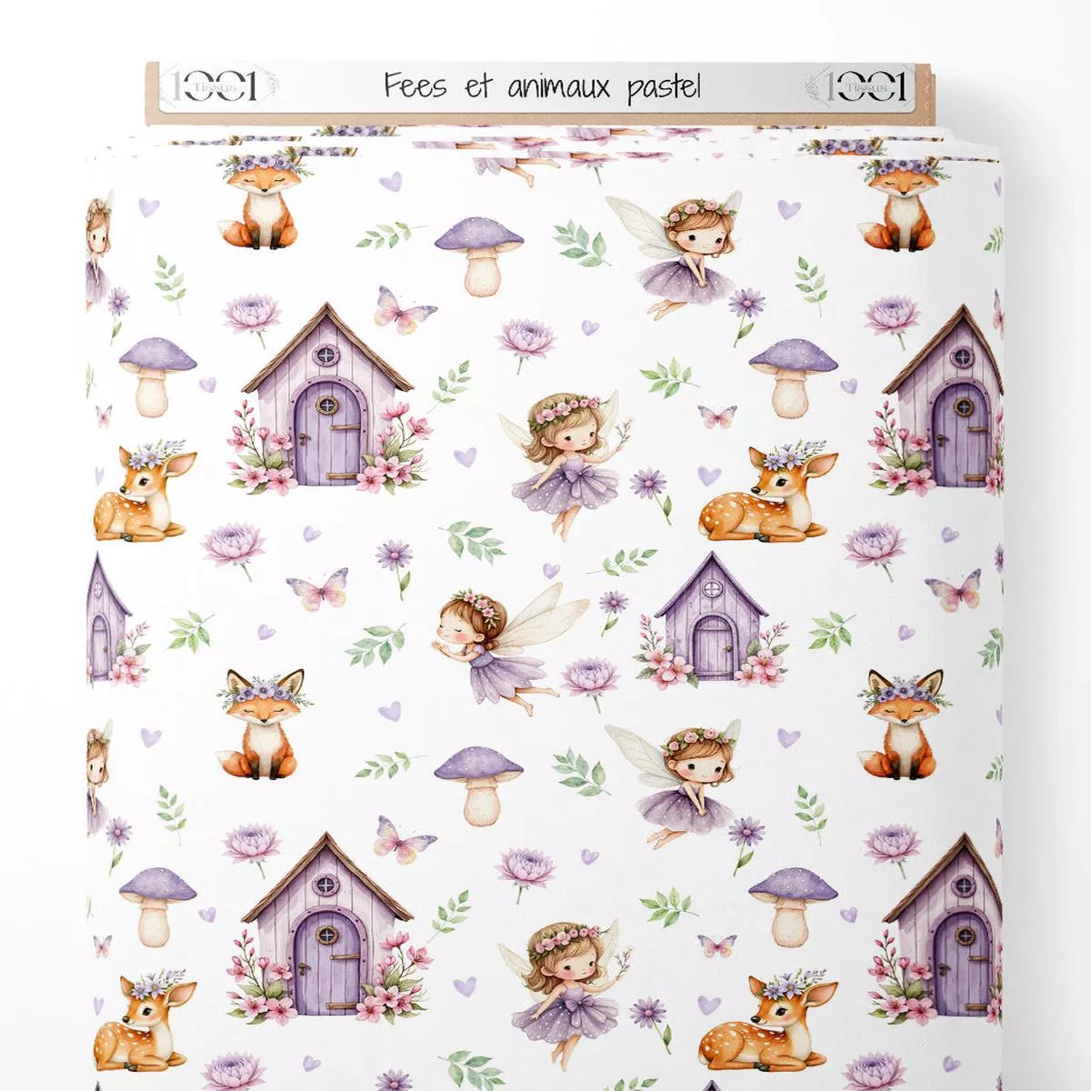 tissu-fes-et-animaux-pastel Tissu – Fes et animaux pastel