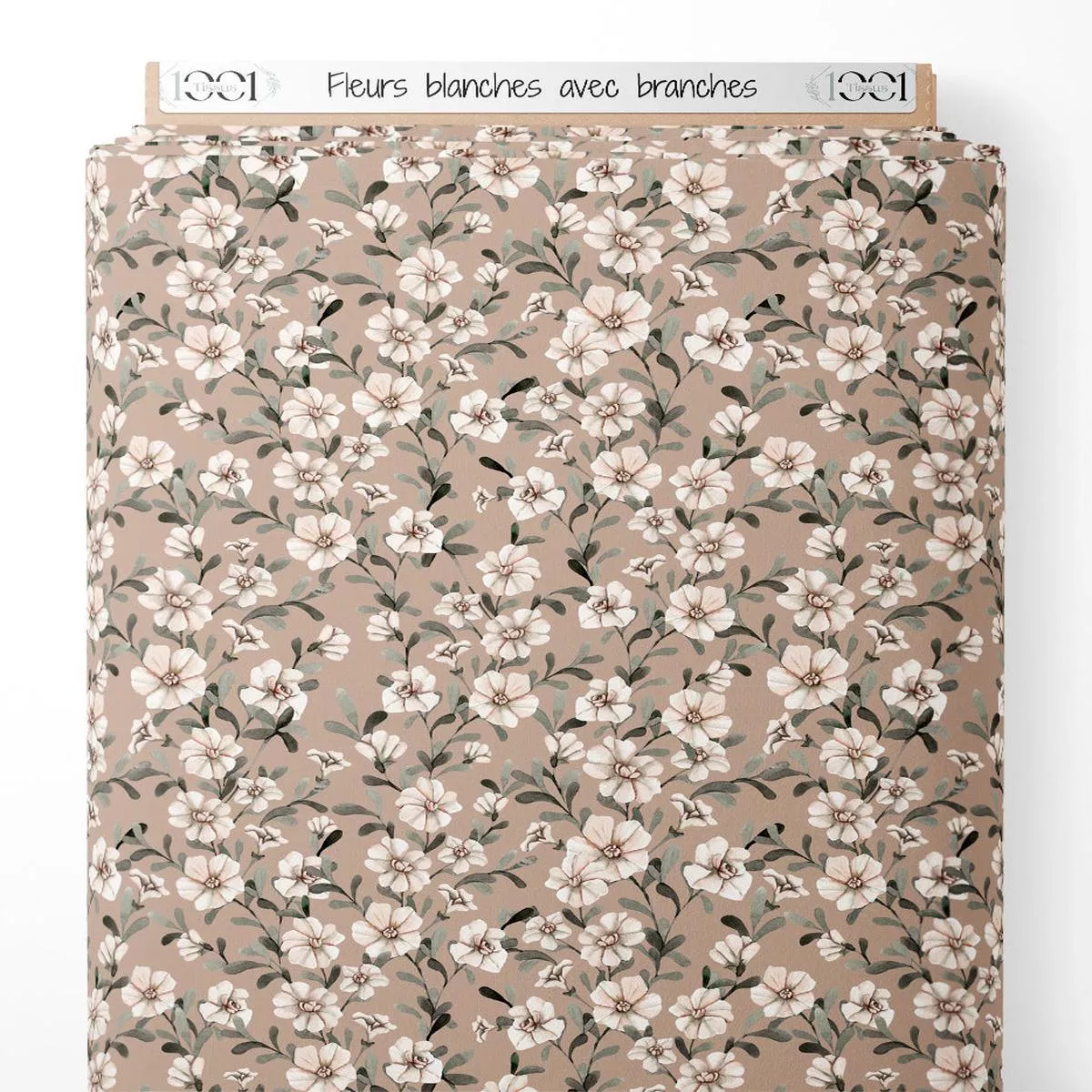 tissu-fleurs-blanches-avec-branches Tissu – Fleurs blanches avec branches