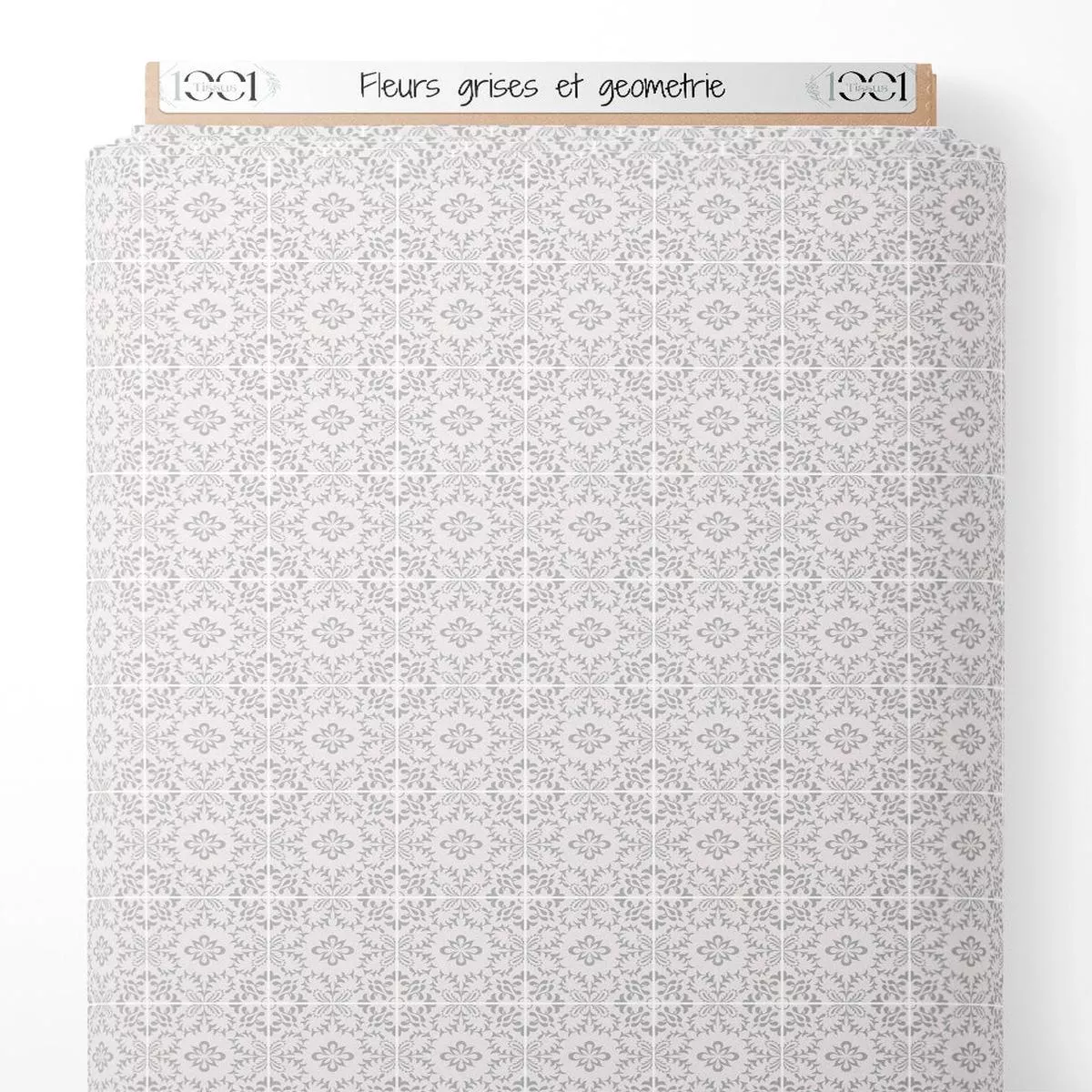 tissu-fleurs-grises-et-gomtrie Tissu – Fleurs grises et gomtrie