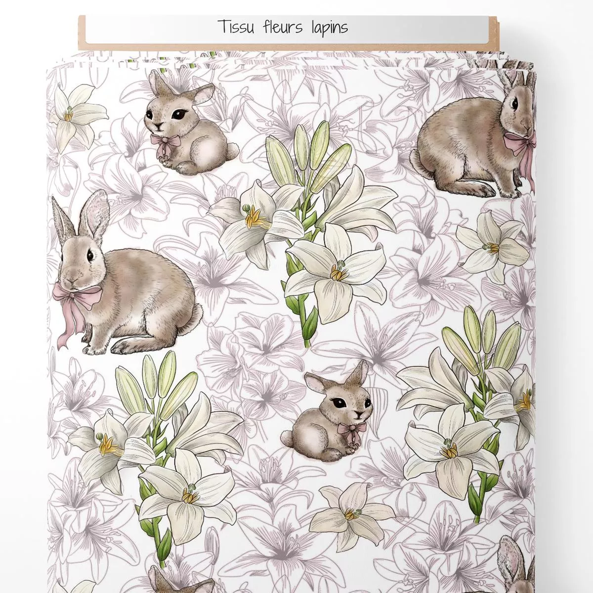Tissu – Fleurs lapins