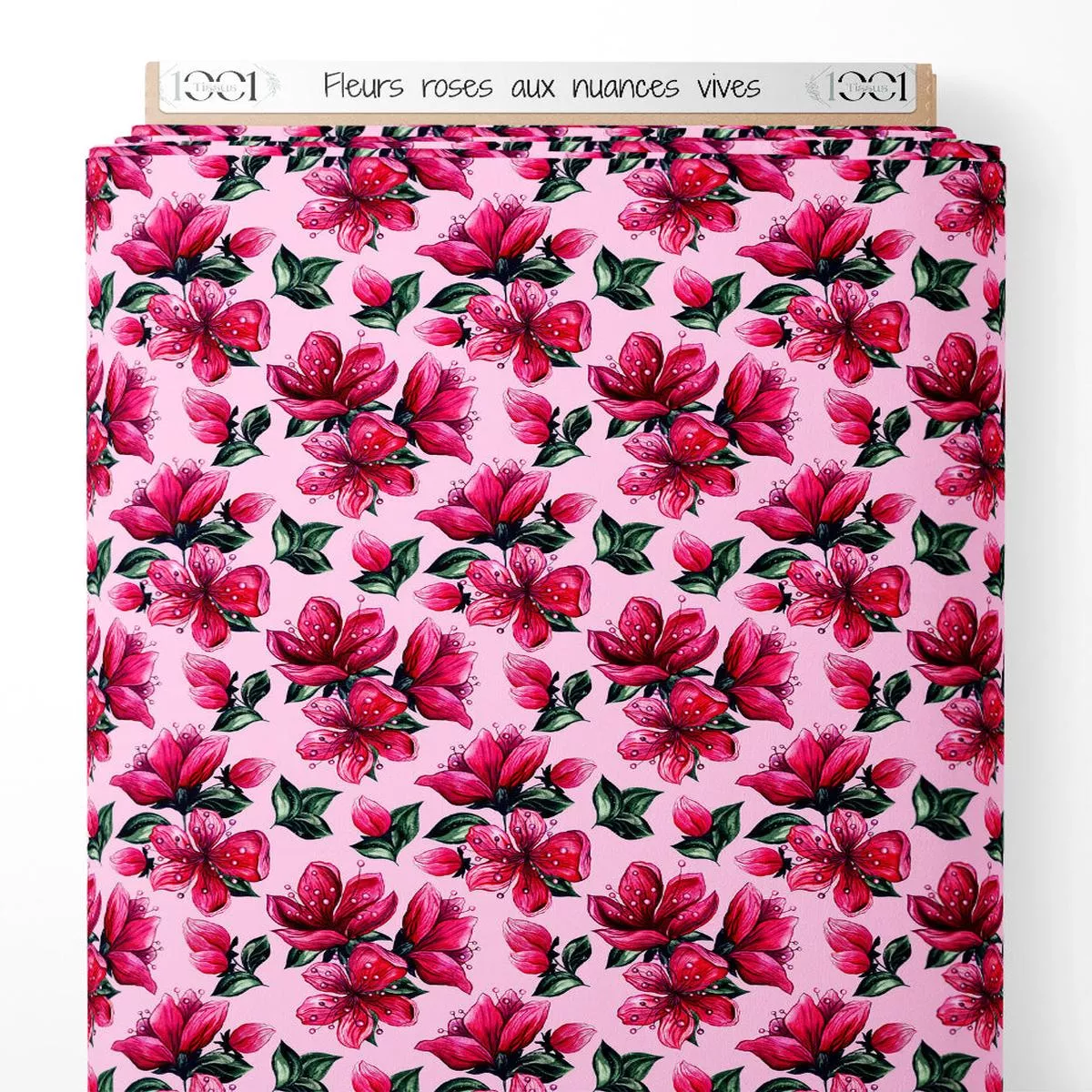 tissu-fleurs-roses-aux-nuances-vives Tissu – Fleurs roses aux nuances vives