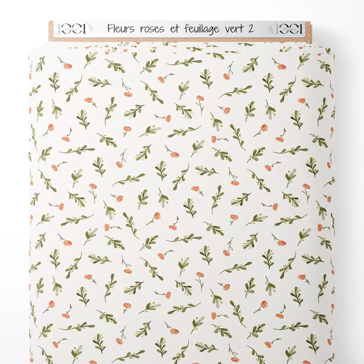 tissu-fleurs-roses-et-feuillage-vert-2 Tissu – Fleurs roses et feuillage vert 2
