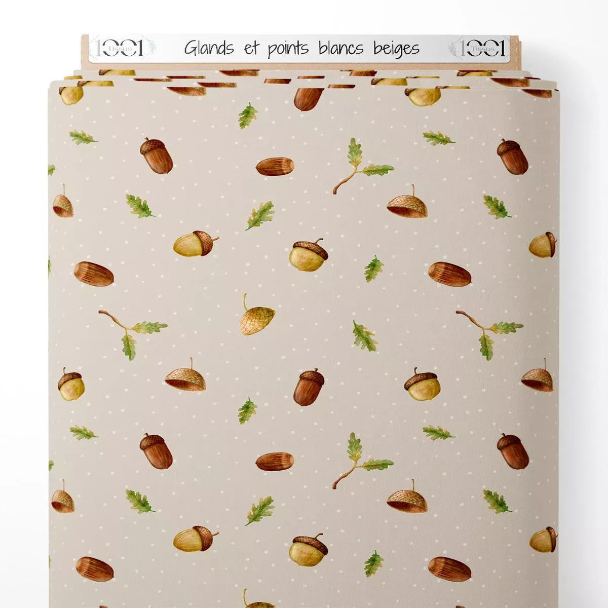 Tissu – Glands et points blancs beiges