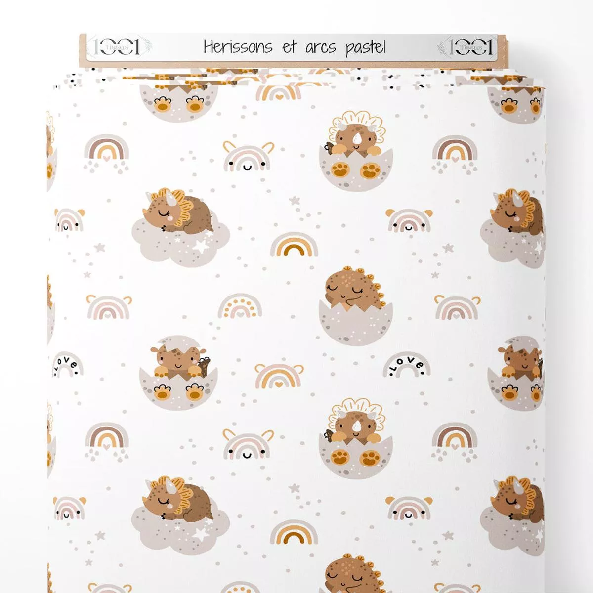 Tissu – Hrissons et arcs pastel