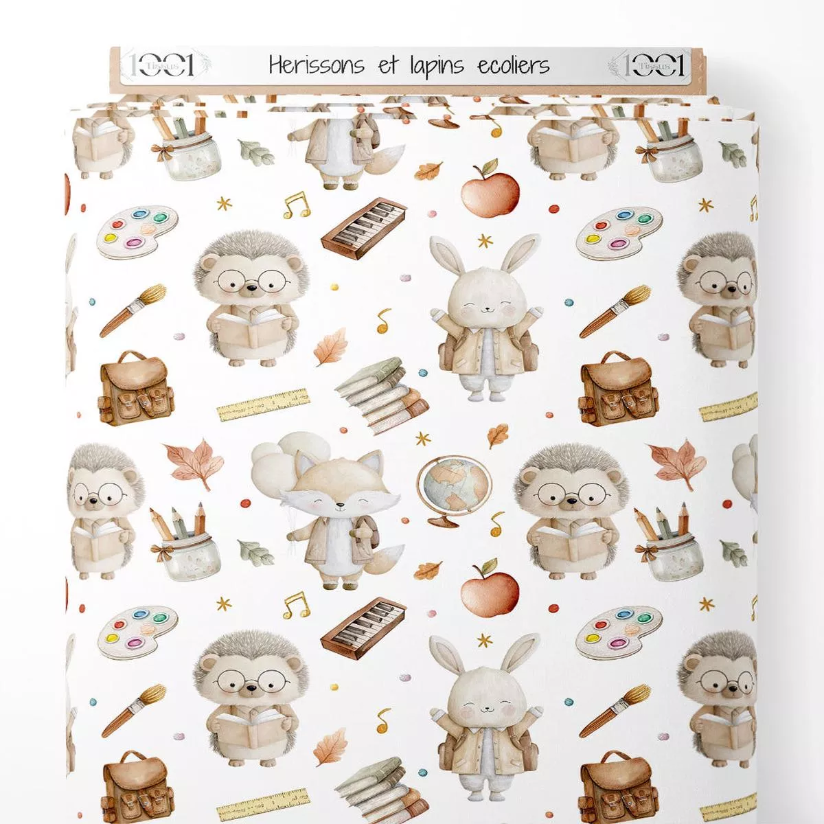 tissu-hrissons-et-lapins-coliers Tissu – Hrissons et lapins coliers