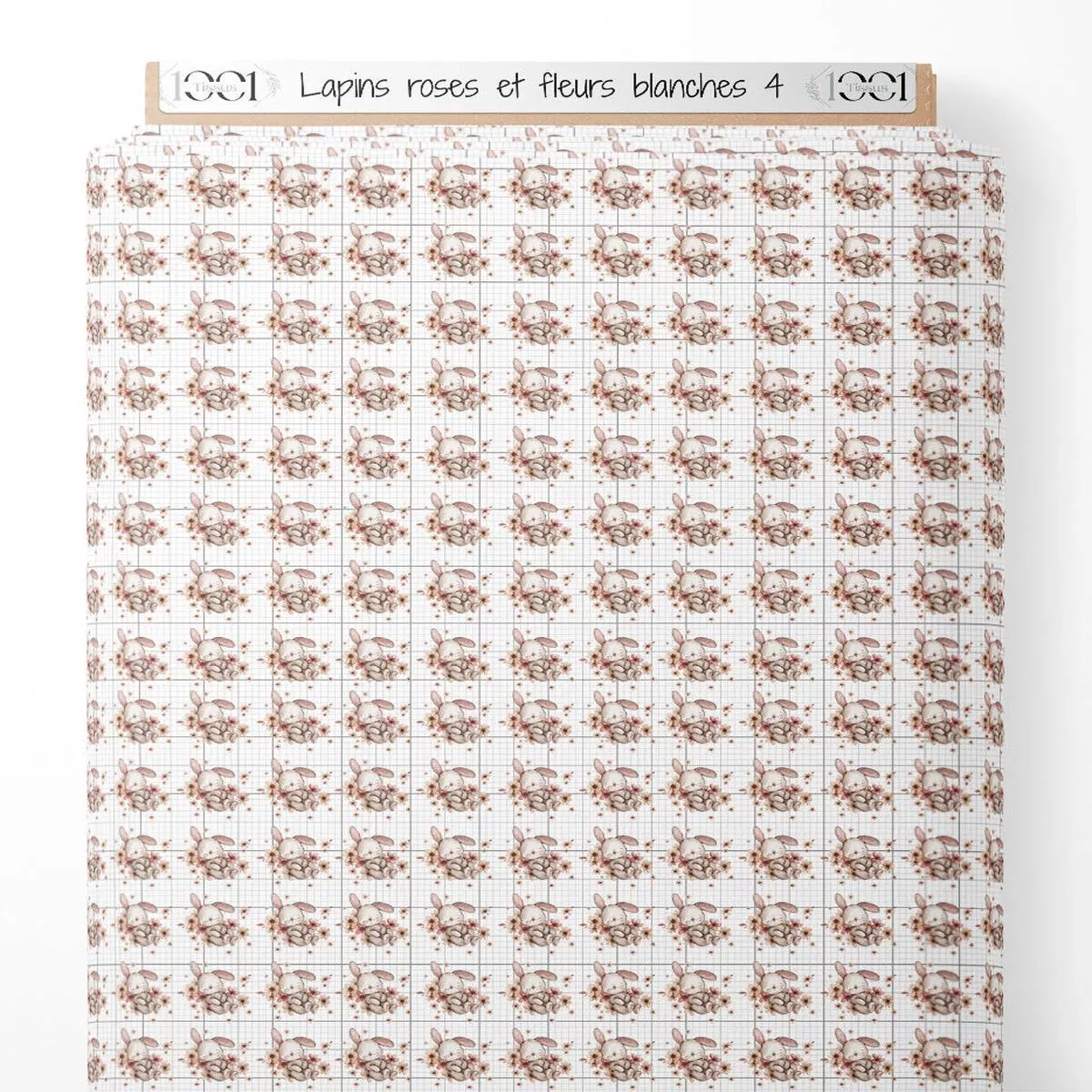 tissu-lapins-roses-et-fleurs-blanches-4 Tissu – Lapins roses et fleurs blanches 4