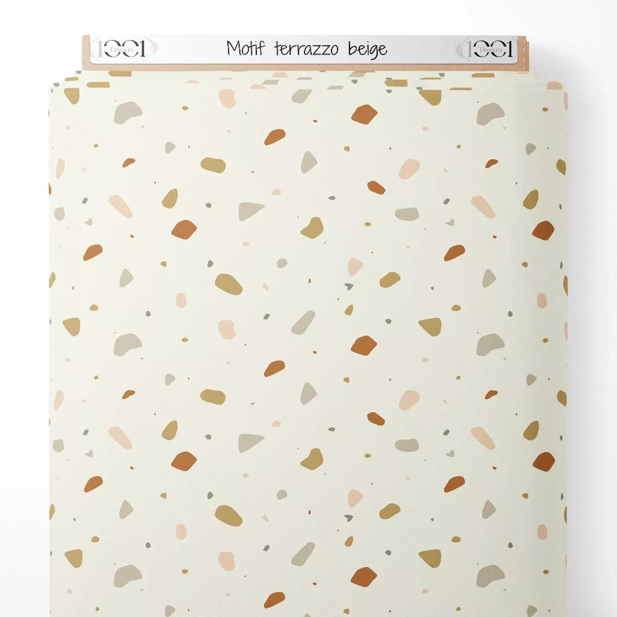 tissu-motif-terrazzo-beige Tissu – Motif terrazzo beige
