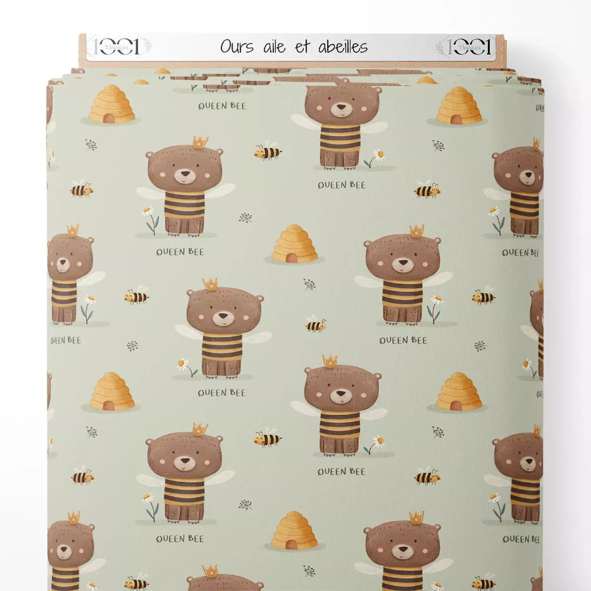 Tissu – Ours ail et abeilles