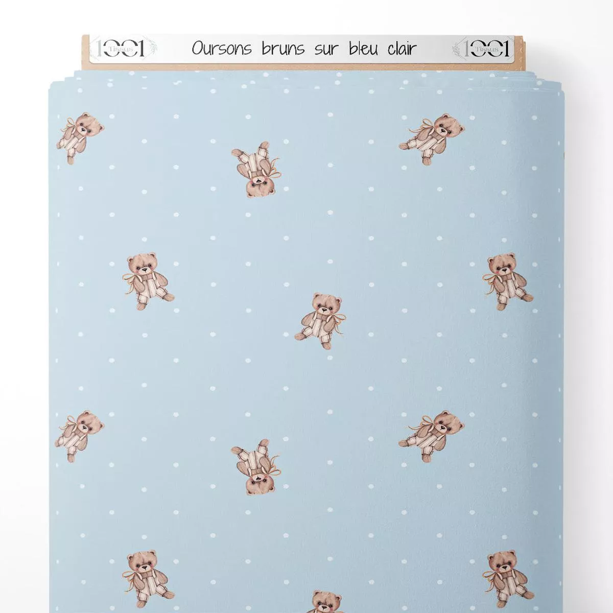 tissu-oursons-bruns-sur-bleu-clair Tissu – Oursons bruns sur bleu clair