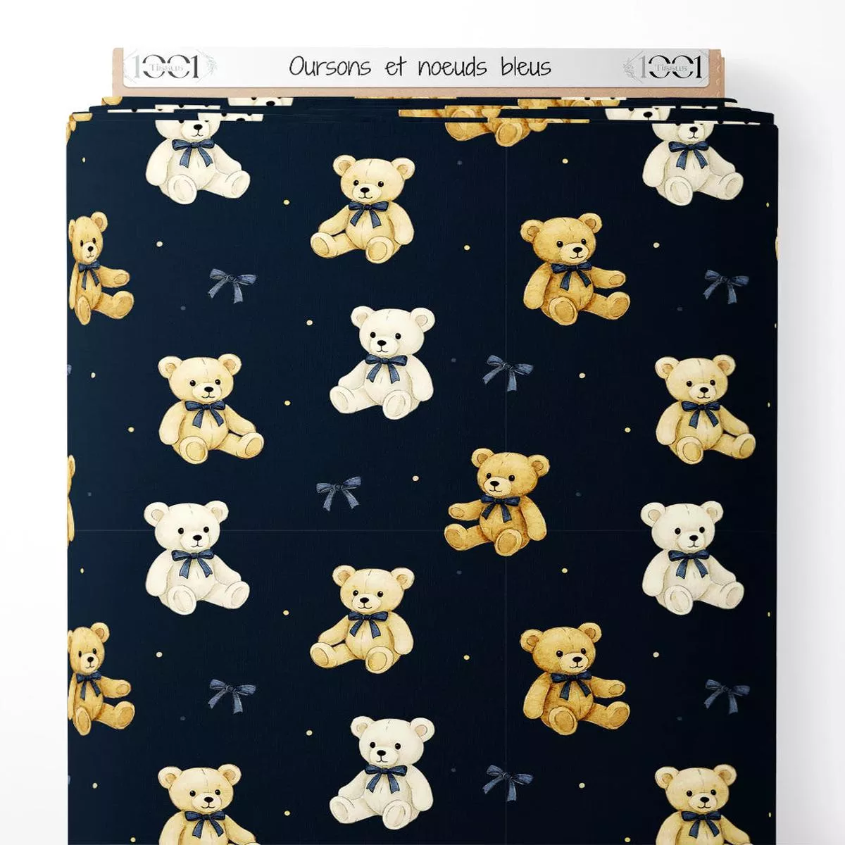 tissu-oursons-et-nuds-bleus Tissu – Oursons et nuds bleus