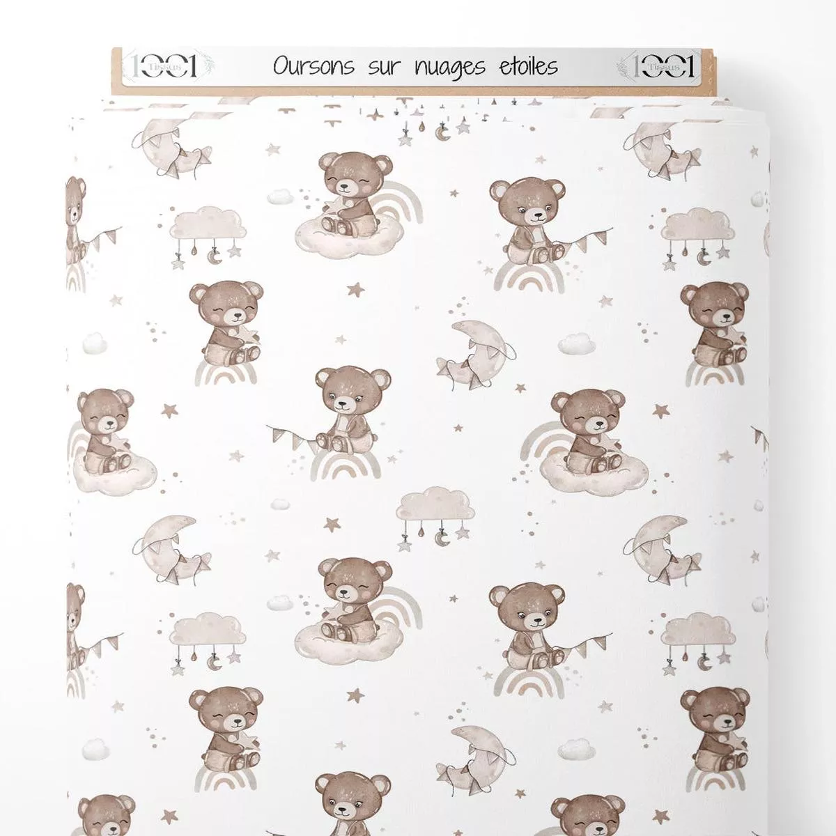 tissu-oursons-sur-nuages-toils Tissu – Oursons sur nuages toils