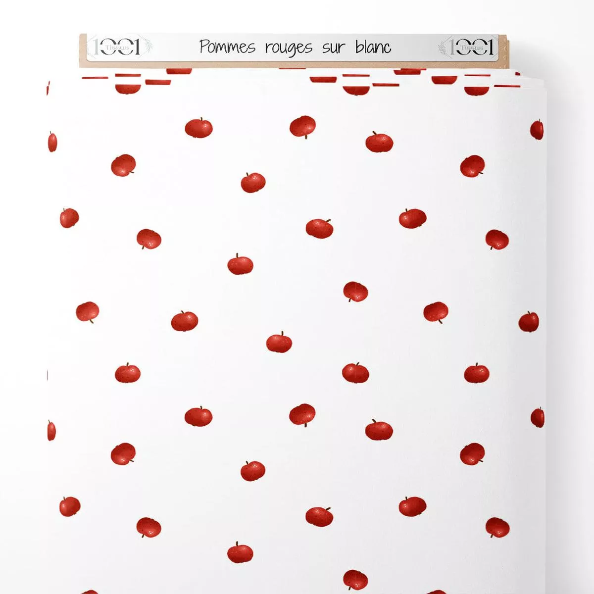 tissu-pommes-rouges-sur-blanc Tissu – Pommes rouges sur blanc