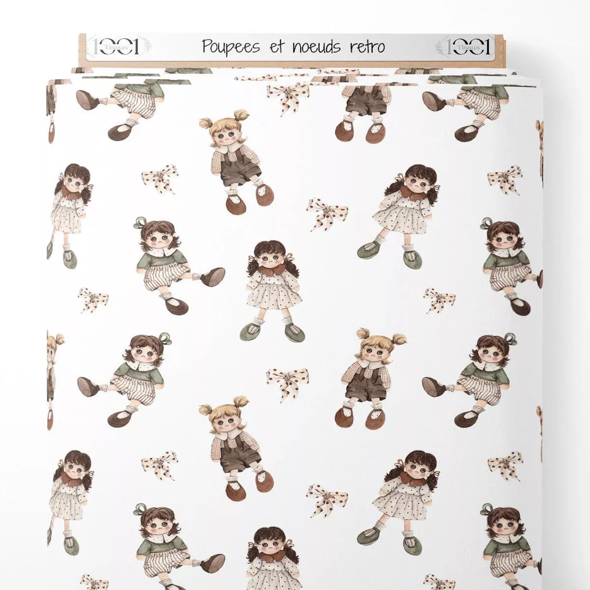 Tissu – Poupes et nuds rtro