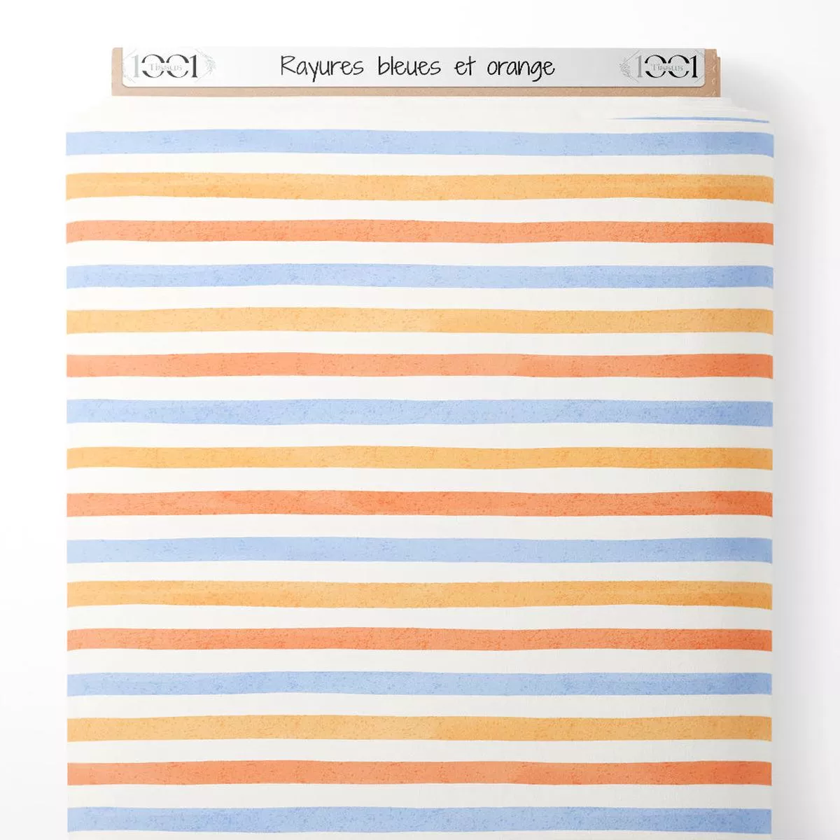 tissu-rayures-bleues-et-orange Tissu – Rayures bleues et orange