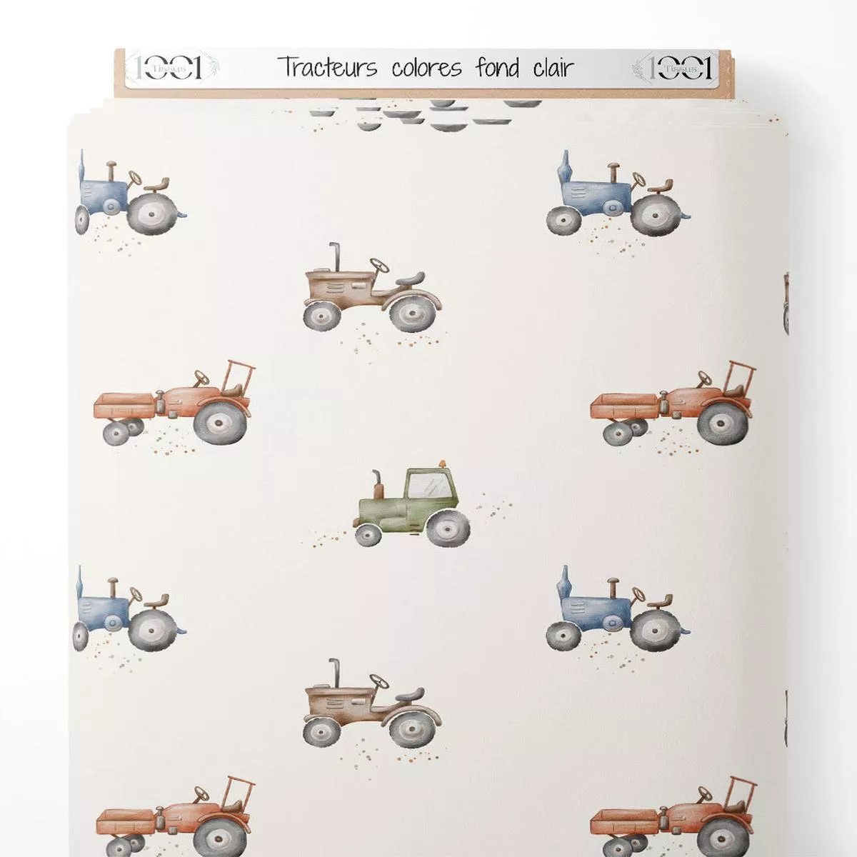 tissu-tracteurs-colors-sur-fond-clair Tissu – Tracteurs colors sur fond clair