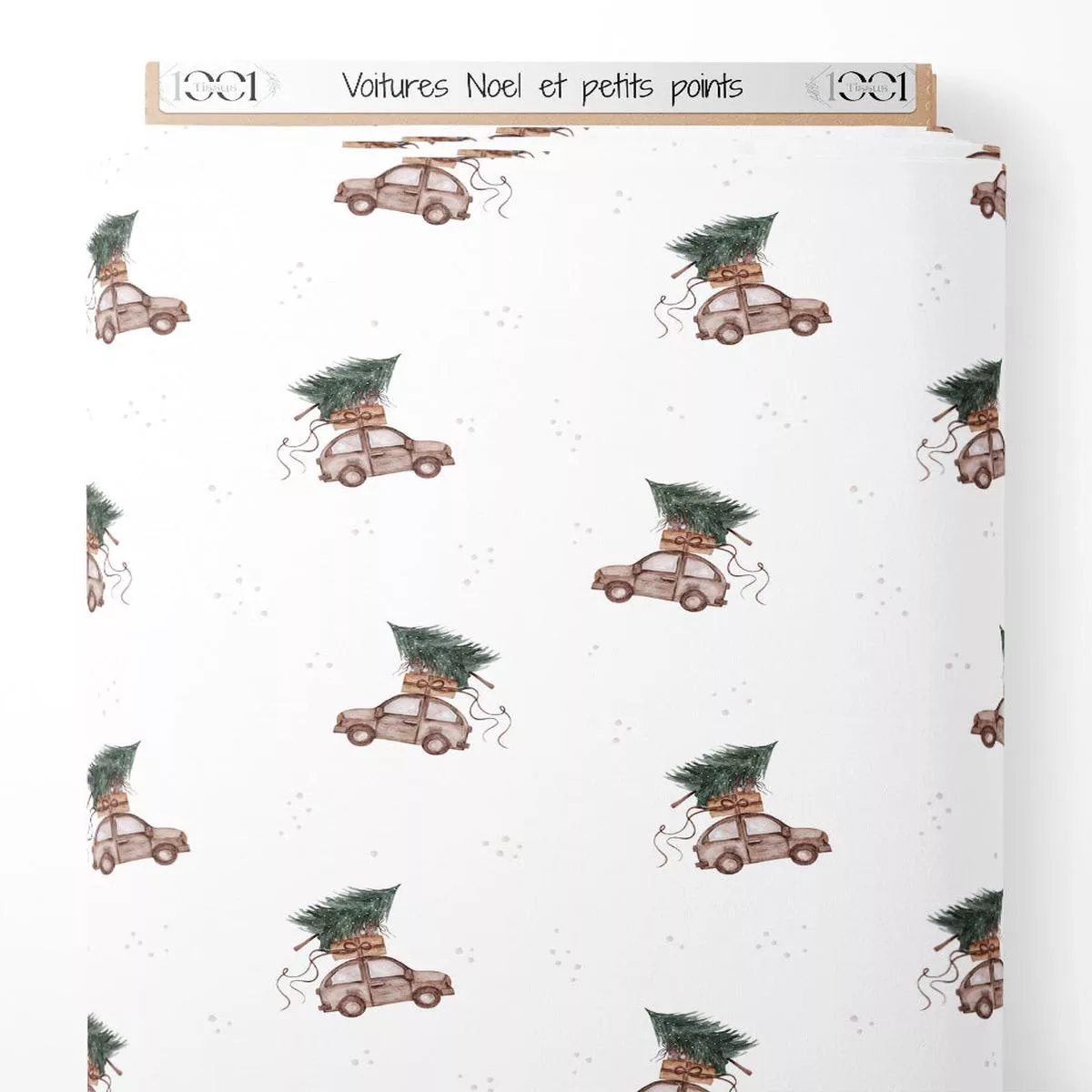 tissu-voitures-nol-et-petits-points Tissu – Voitures Nol et petits points