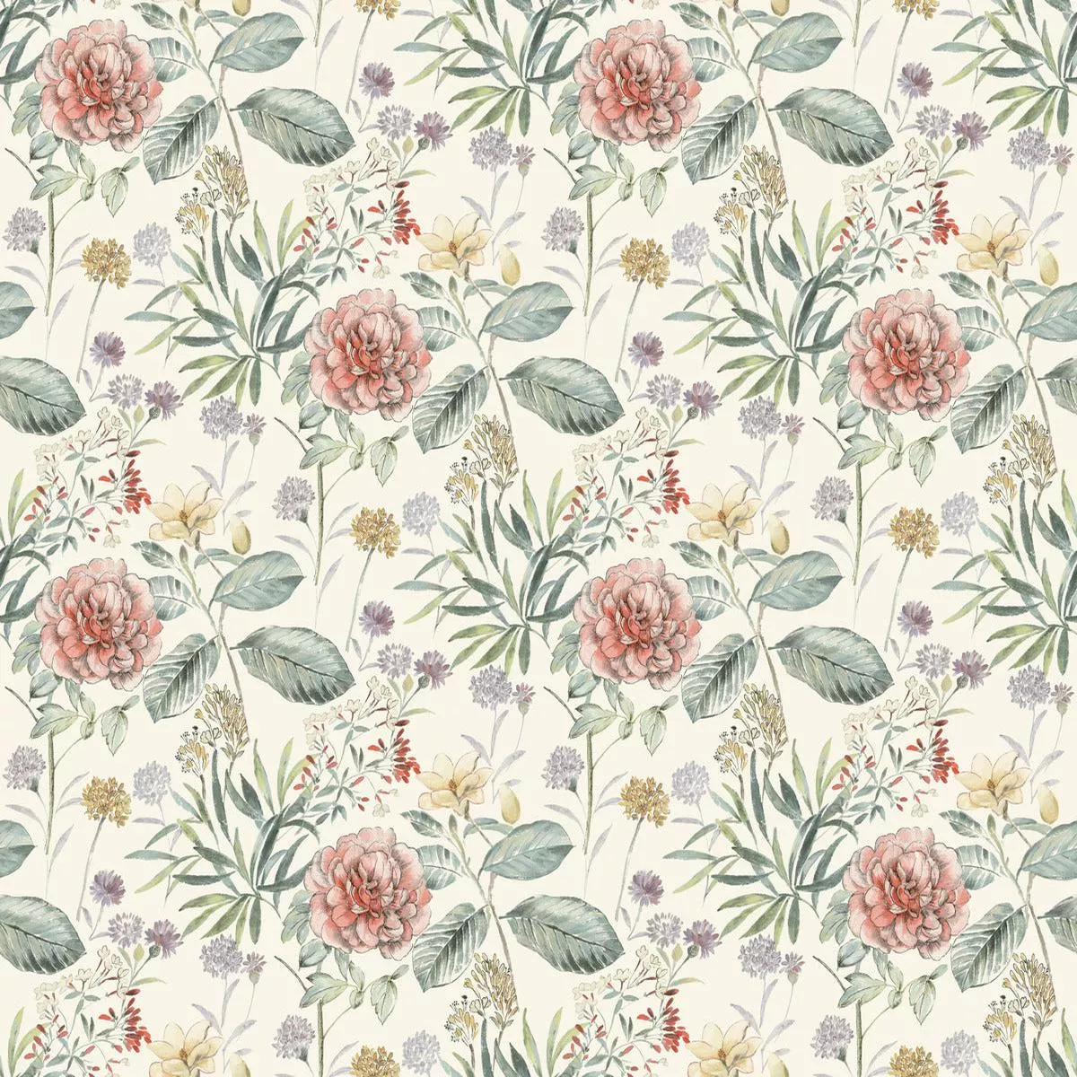 tl1919-coral-midsummer-floral-wallpaper TL1919 Coral Midsummer Floral Wallpaper
