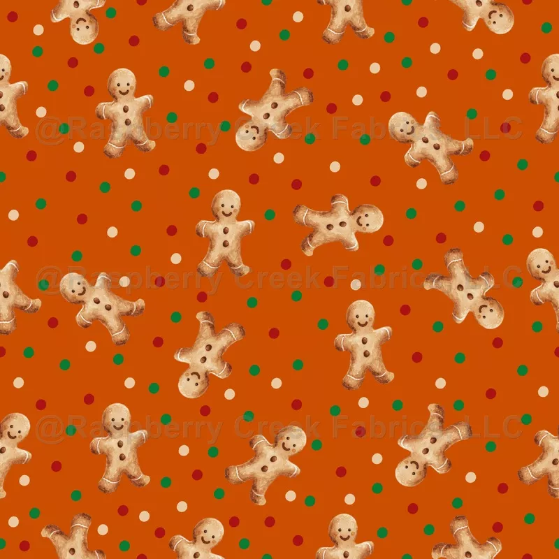 Tossed Gingerbread Man on Dark Orange