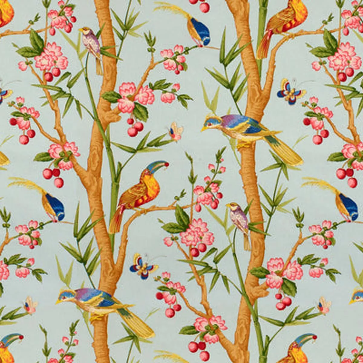 Toucans Bleu Fabric
