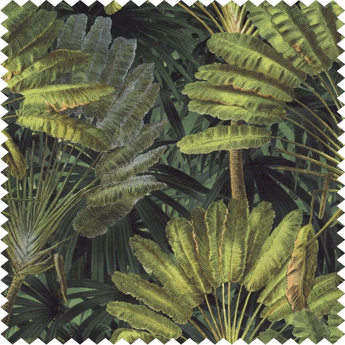Traveller’s Palm Green Brown Fabric