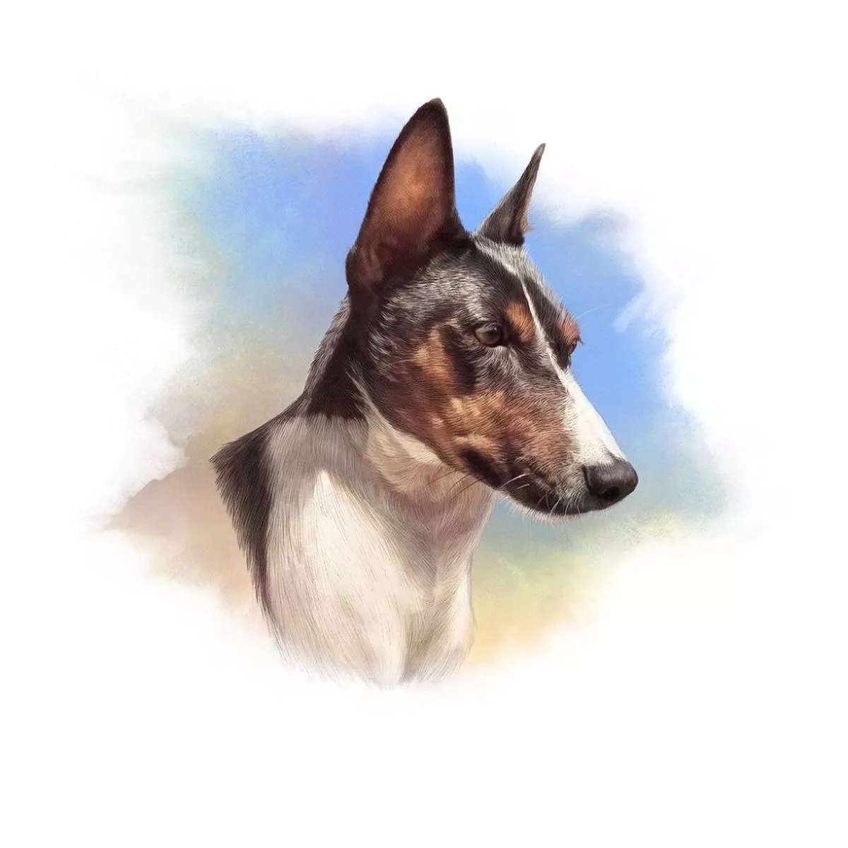 tricolor-basenji-portrait-fabric-panel Tricolor Basenji Portrait Fabric Panel