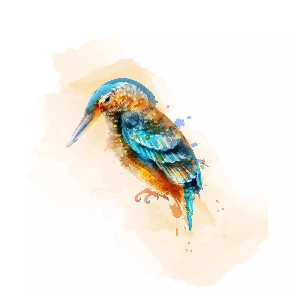 tropical-kingfisher-fabric-panel-orange-blue Tropical Kingfisher Fabric Panel – Orange/Blue