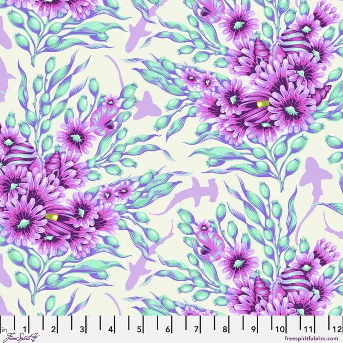 Tula Pink – Floral Reef – Shadow Sharks – Ultraviolet