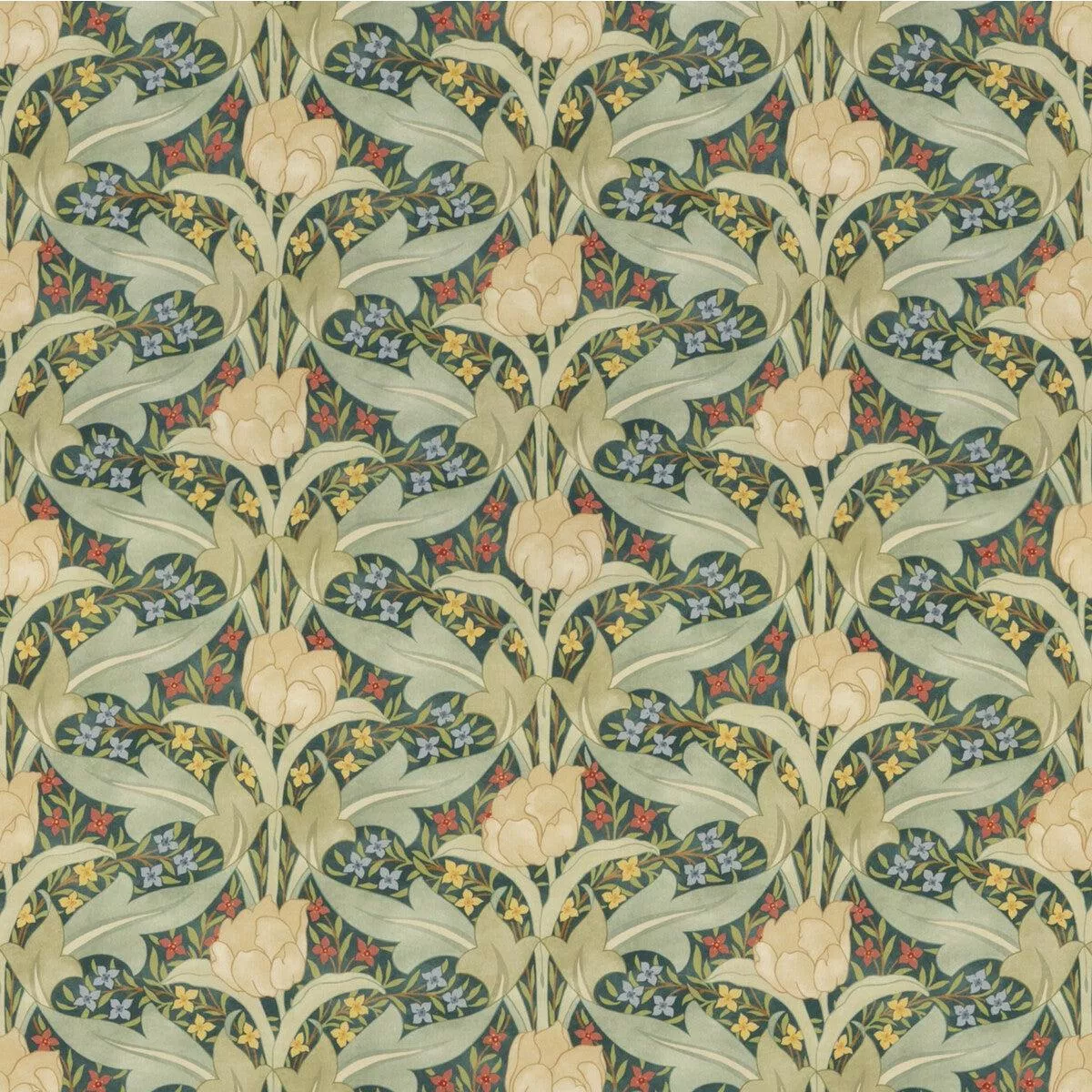 tulip-jasmine-cotton-emerald-fabric Tulip & Jasmine Cotton Emerald Fabric